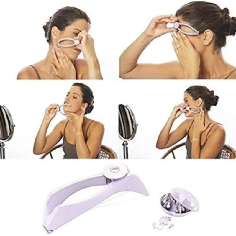 Eyebrow Threading Tool – Modern Plastic Cotton Facial & Body Hair Remover For Women – Random Color