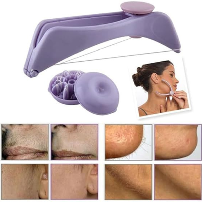 Eyebrow Threading Tool – Modern Plastic Cotton Facial & Body Hair Remover For Women – Random Color