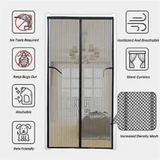 Magic Mesh Deluxe- Hands Free Magnetic Screen Door, Mesh Curtain Keeps Bugs Out