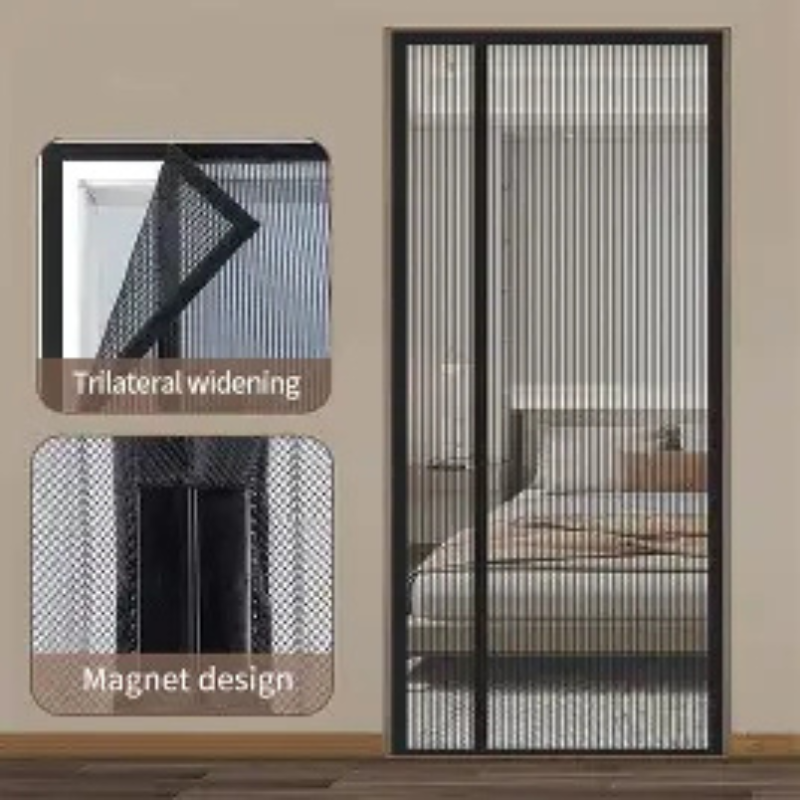 Magic Mesh Deluxe- Hands Free Magnetic Screen Door, Mesh Curtain Keeps Bugs Out
